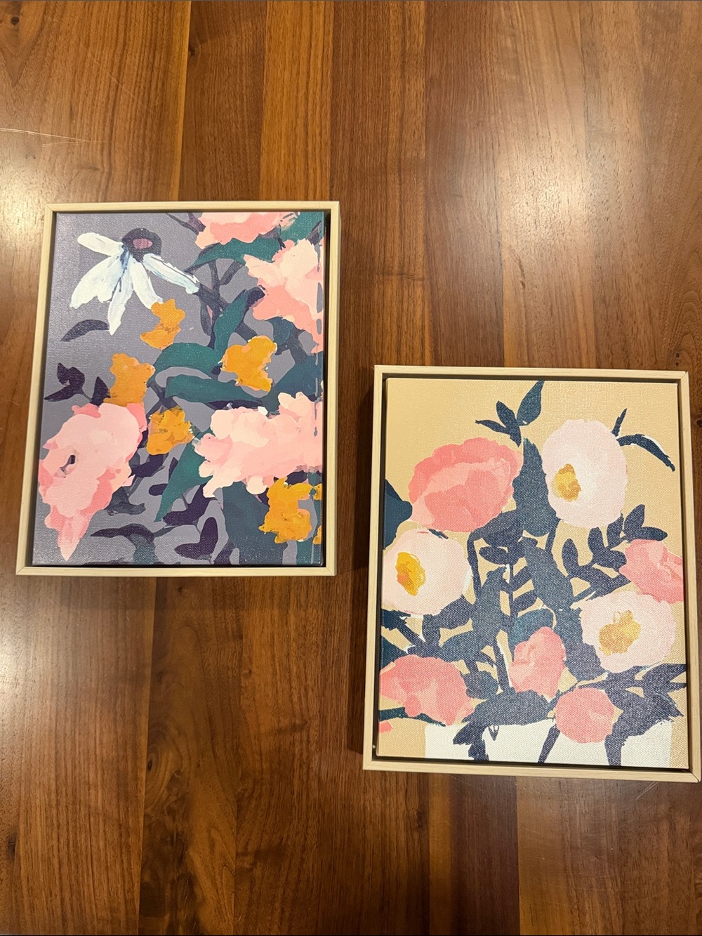 Opalhouse Floral Canvas Pair in Pink, Yellow & Blue